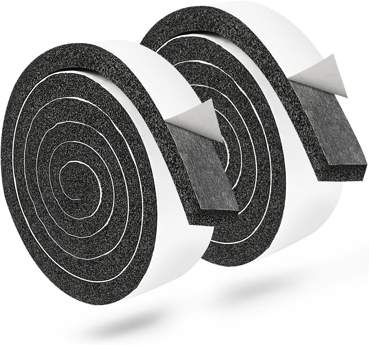 2 Rolls Foam Seal Tape for Door Window Insulation, Soundproof and Shockproof Foam Adhensive Strip, 3/8" Wx3/16 T Single Sided Foam Tape, Cold Air and Draft Closed Cell Seal Strip,Total 32FT