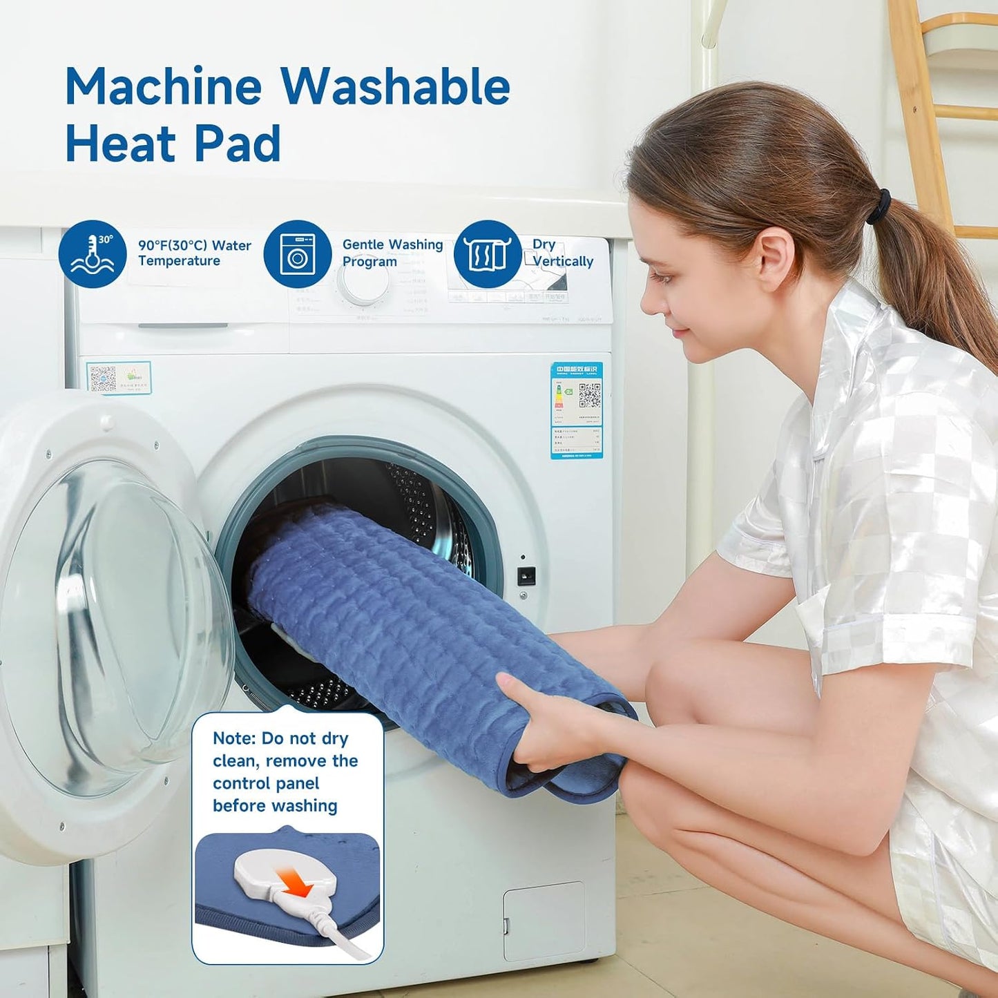 NBKLS Heating Pads for Back Neck Shoulder Pain, Electric Heating Pad Auto Shut Off, Fast Heat, Large Heating Pad Christmas Gift for Women Men, Birthday Gifts for Mom Dad (Blue)