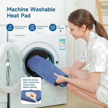 NBKLS Heating Pads for Back Neck Shoulder Pain, Electric Heating Pad Auto Shut Off, Fast Heat, Large Heating Pad Christmas Gift for Women Men, Birthday Gifts for Mom Dad (Blue)