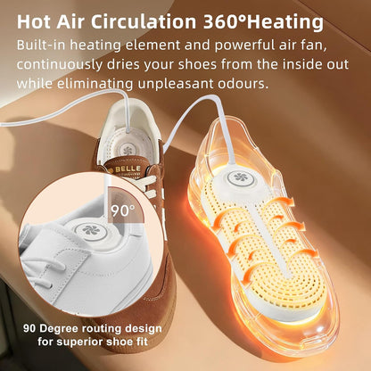 Electric Shoe Dryer, Footwear Dryers with 3/6/9 Hours Timer, Built-in Airflow Fan, Portable Dryers for Sneakers