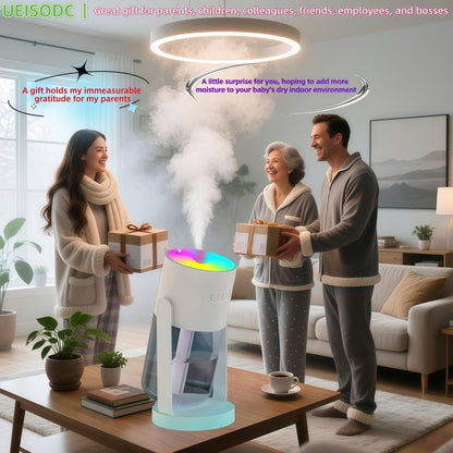 UEISODC bedroom humidifier, desktop USB humidifier, car air freshener, relieves tight skin, cough, nasal congestion, allergies and dry air，With automatic shutdown, silent operation
