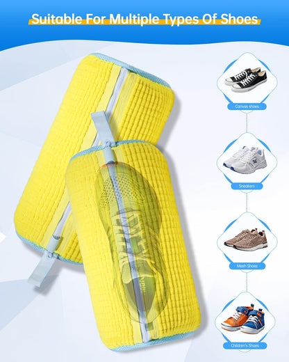 Shoe Washing Machine Bag & Shoe Washing Bag Reusable for Sneaker Laundry | Sneaker Washing Machine Bag & Shoe Laundry Bag, Chenille Microfiber 360 Cleaning, Reusable Hook Dryer, 1 Pack