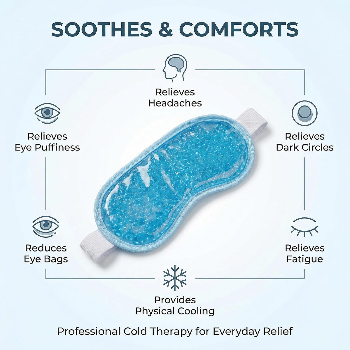 Cooling Eye Mask 2 Pack, Gel Eye Mask Cold Pack for Puffiness, Ice Eye Mask for Puffy Eyes, Hot Cold Compress for Eyes, Reusable Freezer Eye Mask Blue and Pink Color