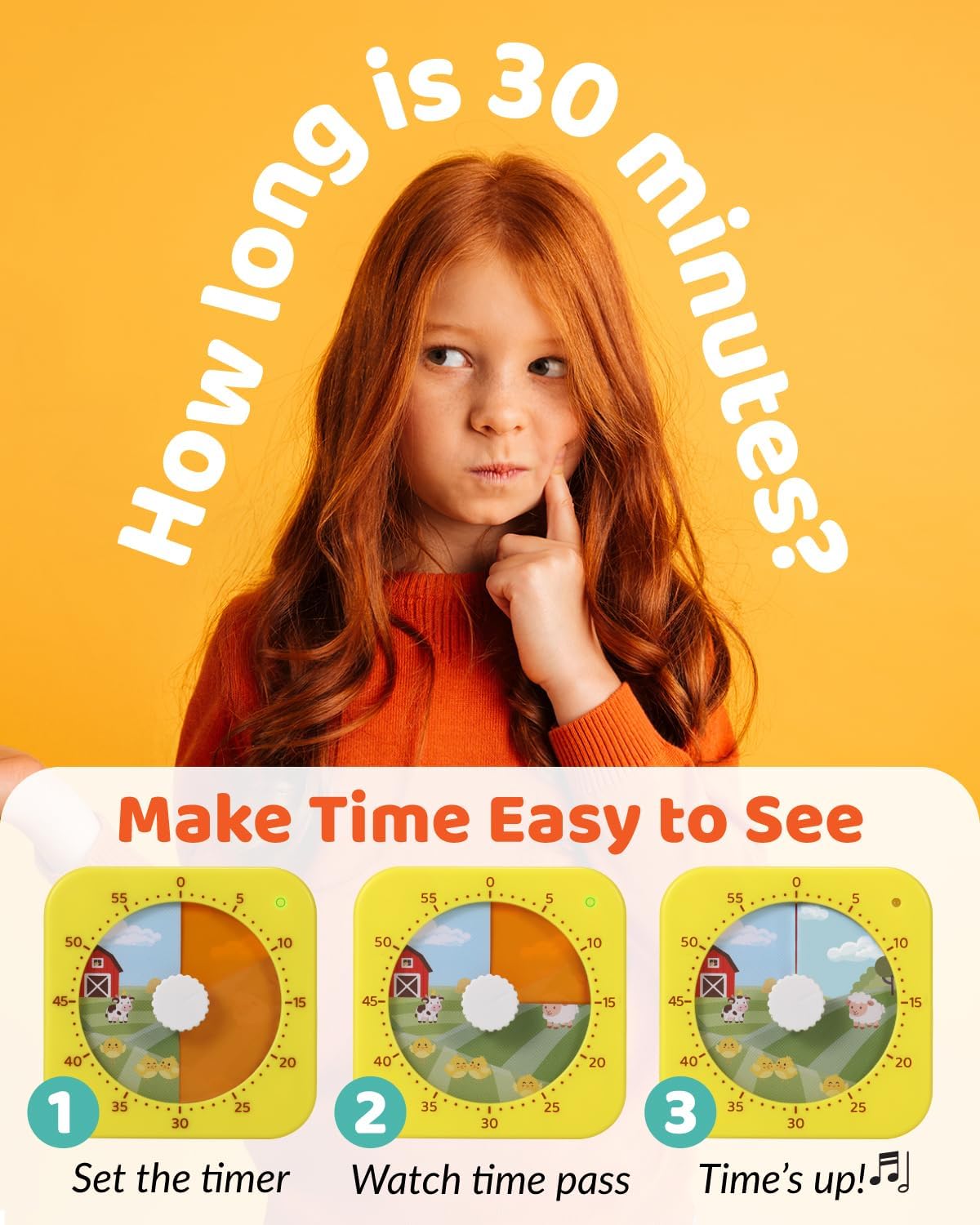 Visual Timer for Kids - The Perfect Kids Timer Visual Aid for Classroom, Home & Desk Use - Great for Study, Productivity, Toddlers Shower & Potty Training Time 60 Minute Countdown Timers (Dinosaur)