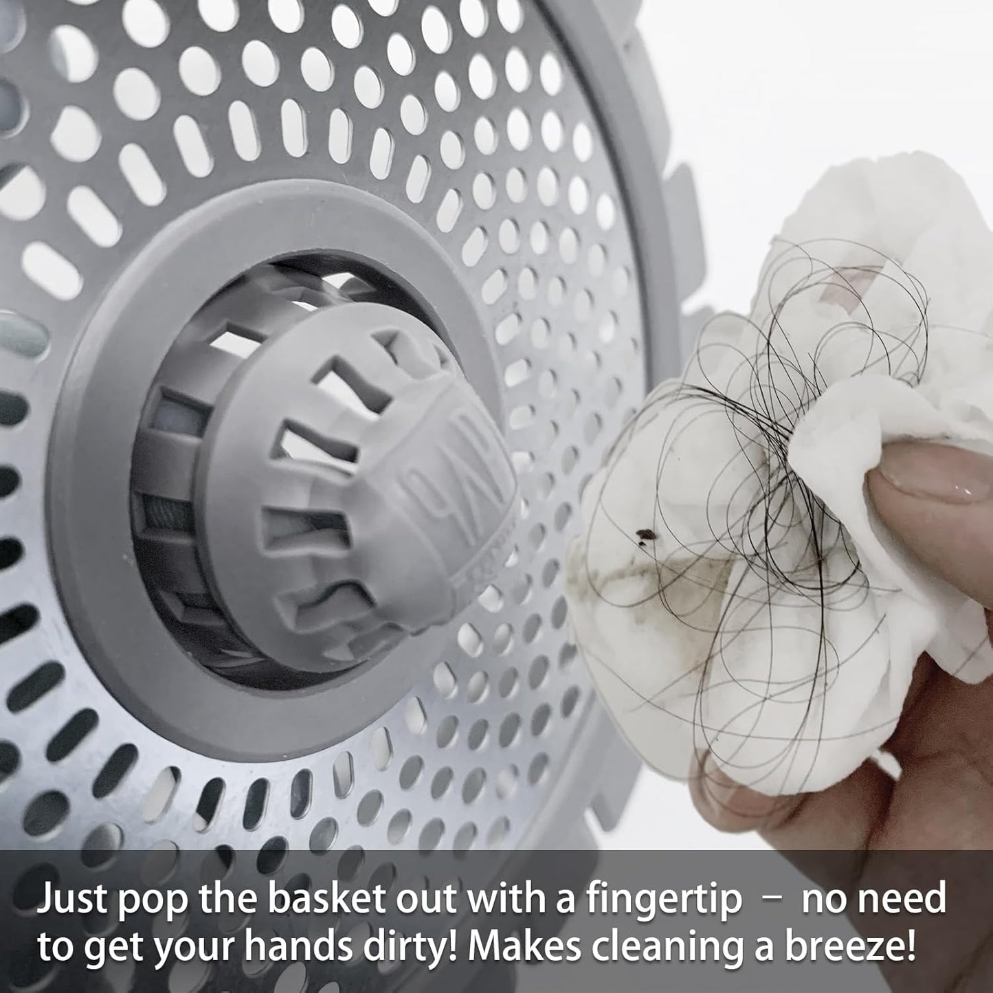 QAP Shower Drain Hair Catcher, Stainless Steel Bathtub Strainer 2-Pack | Efficient clog prevention; Rustproof durable silicone; Easy cleanup rim; Universal snug tub fit