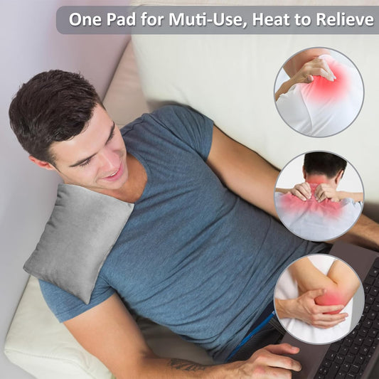 SuzziPad Heating Pad Microwavable for Reduce Discomfort with Washable Cover, 7 x12 Reusable Heat Pads for Shoulder, Belly, Elbow, Knee, Moist Heated Pack, Sore Muscle, Soothing Fatigue, Purple | Removable Cover Design, Long Lasting Moist Heat, Portable