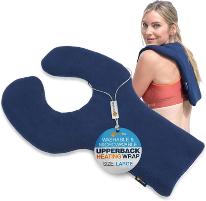 SunnyBay Weighted Heating Pad, Shoulder and Upper Back Wrap, Large, Navy