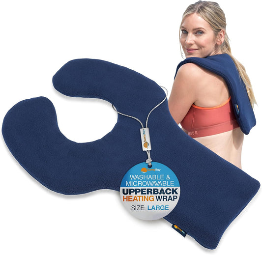 SunnyBay Weighted Heating Pad, Shoulder and Upper Back Wrap, Large, Navy