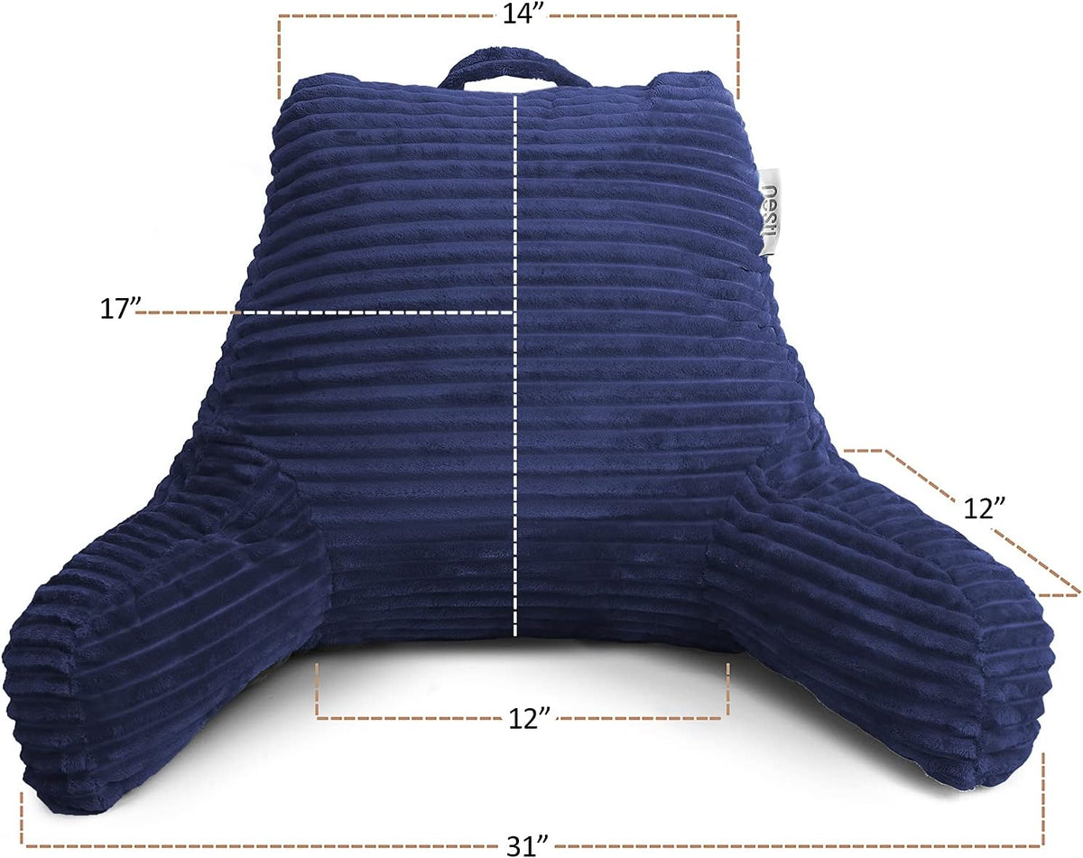 Clara Clark Reading Pillow for Bed Adult – Back Pillow for Sitting in Bed, Standard Bed Pillows for Sitting Up, Foam Chair Pillow, Sage Green Rest Pillow
