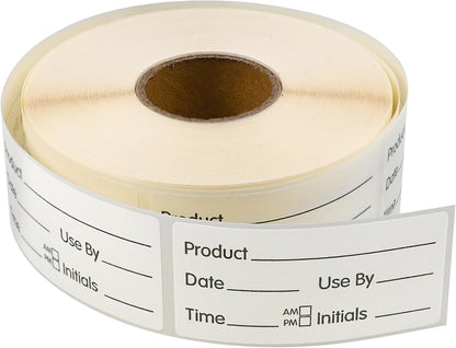 L LIKED 500 Stickers Use by 1 x 2 Inch Blue Dissolvable Food Storage Labels for Containers