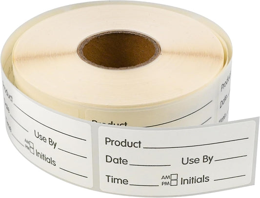 L LIKED 500 Stickers Use by 1 x 2 Inch Blue Dissolvable Food Storage Labels for Containers