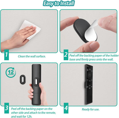 Freewindo Magnetic Remote Control Holder Wall Mount, 5 Pack TV Remote Holder Wall Mount, Silicone Remote Organizer Magnetic Remote Holder for Bed, TV, Ceiling Fan and Air Conditioner (Black)