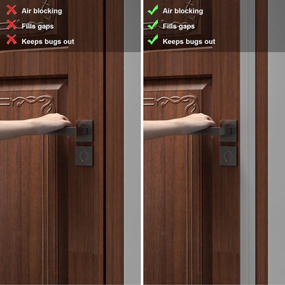 Door Weather Stripping, Silicone Door Seal Strip Sealing Tape, Door Draft Stopper Adhesive Seal Tape for Doors Windows &Shower Glass Door Gaps (Thickness Upgrade)