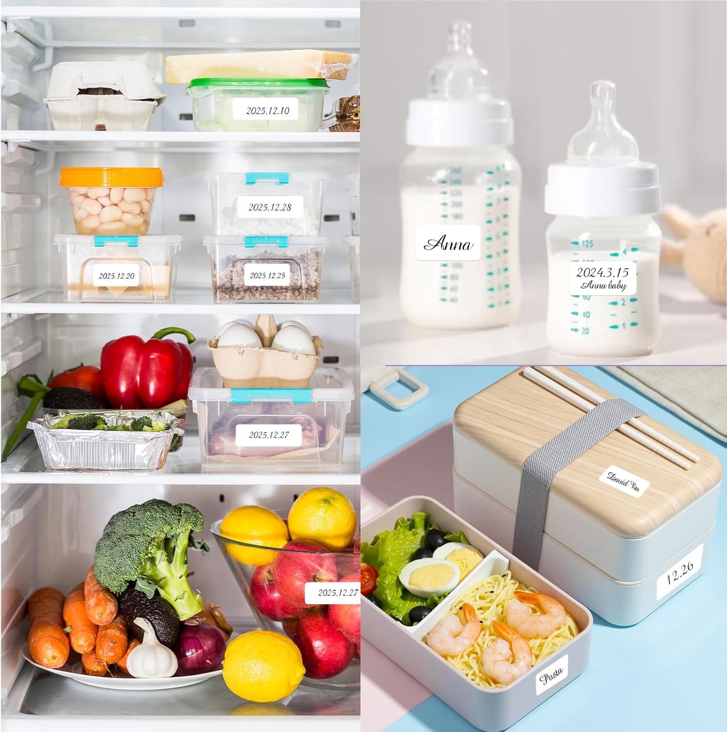Removable Freezer Labels Stickers, 1 x 3 Inch Blank Removable Freezer Labels Food Storage Stickers, Date Label Waterproof Oil Resistant Easy Clean No Residue- 250 Sheets