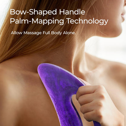 Scienlodic Gua Sha Massage Tool with Handle (Resin) Larger Guasha Scraping Tool for Back Neck Face Leg Massage, Lymphatic Drainage, Cellulite Remove - Large