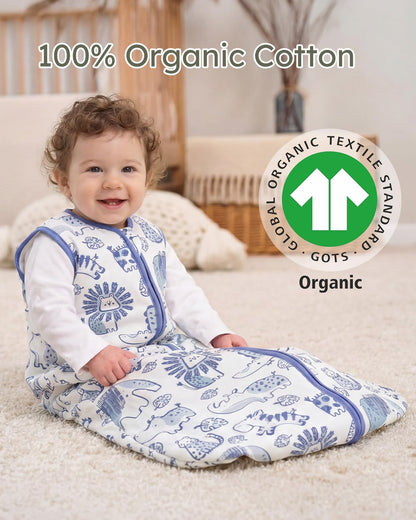 Yoofoss Baby Sleep Sack 0-6 Months Wearable Blanket for Babies 100% Organic Cotton 2-Way Zipper TOG 0.5 Toddler Sleeping Sack 3 Pack, Sleep Sacks