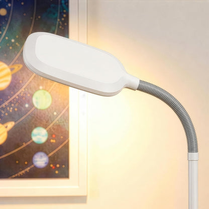 Brightech Litespan - Bright LED Floor Reading Lamp for Over Chair Crafts and Reading, Esthetician Light for Lash Extensions, Gooseneck Adjustable Standing Lamp for Living Room, Bedroom, Office - Black