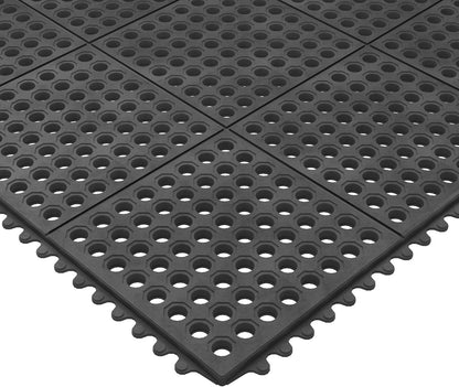 Ottomanson Heavy Duty Rubber Floor Mat – Non-Slip, Waterproof, Easy to Clean – Boot Tray Utility Mat for Shoes, Boots, Entryway, or Pet Feeding Area – Durable, Hose Washable – 16" x 32", Black
