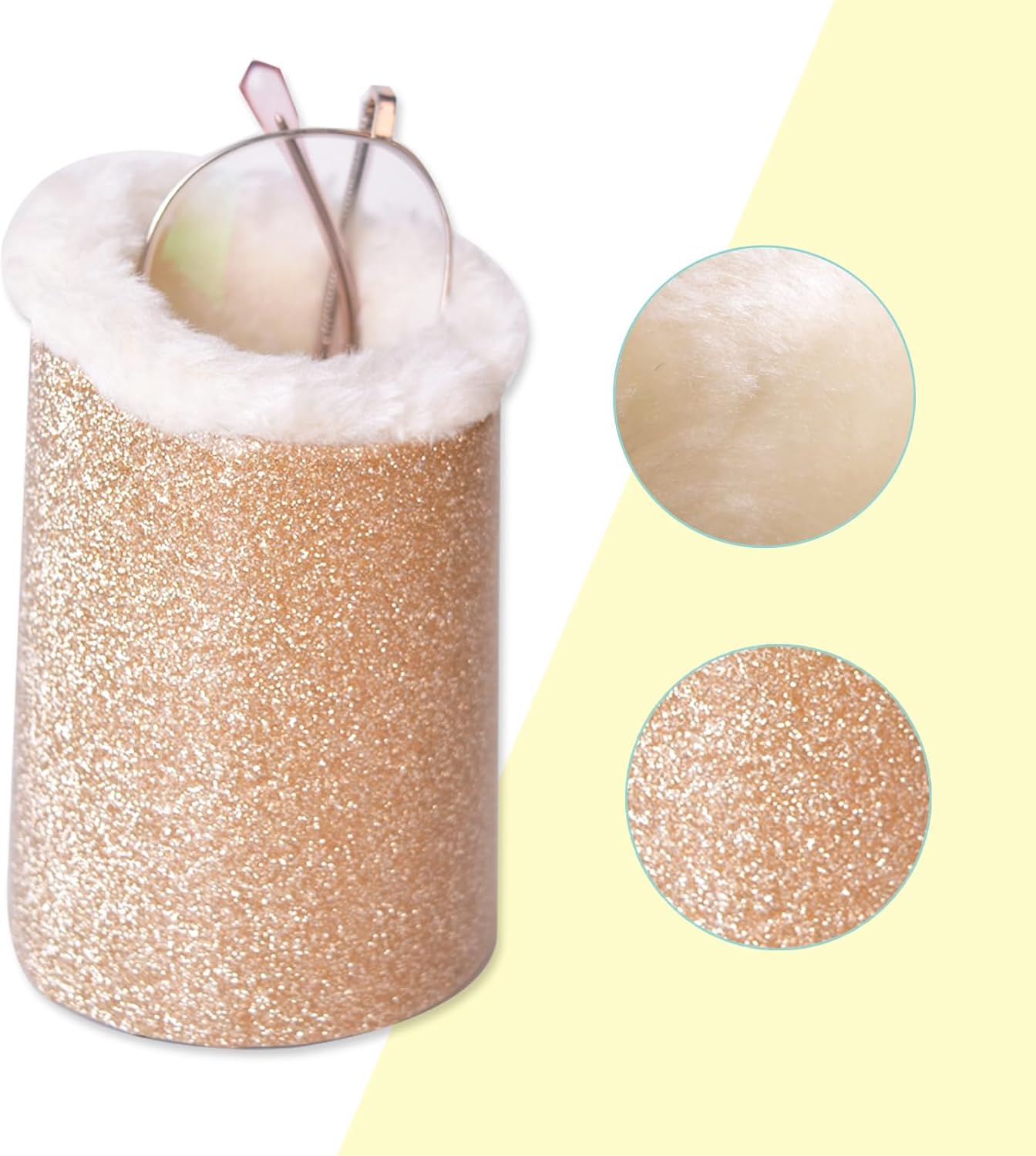 Baitaihem 2 Pack Plush Lined Eyeglasses Holder Stand Protective Glasses Holder For Desks Or Nightstands