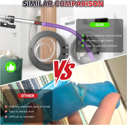 2 Pieces Dryer Vent Cleaner Kit,Lint Brush & Vacuum Hose | Vac Attachment with Flexible Lint Brush & Hose, Fits Most Vac for Dryer Lint Removal, Fire Prevention, Home Appliance Clean
