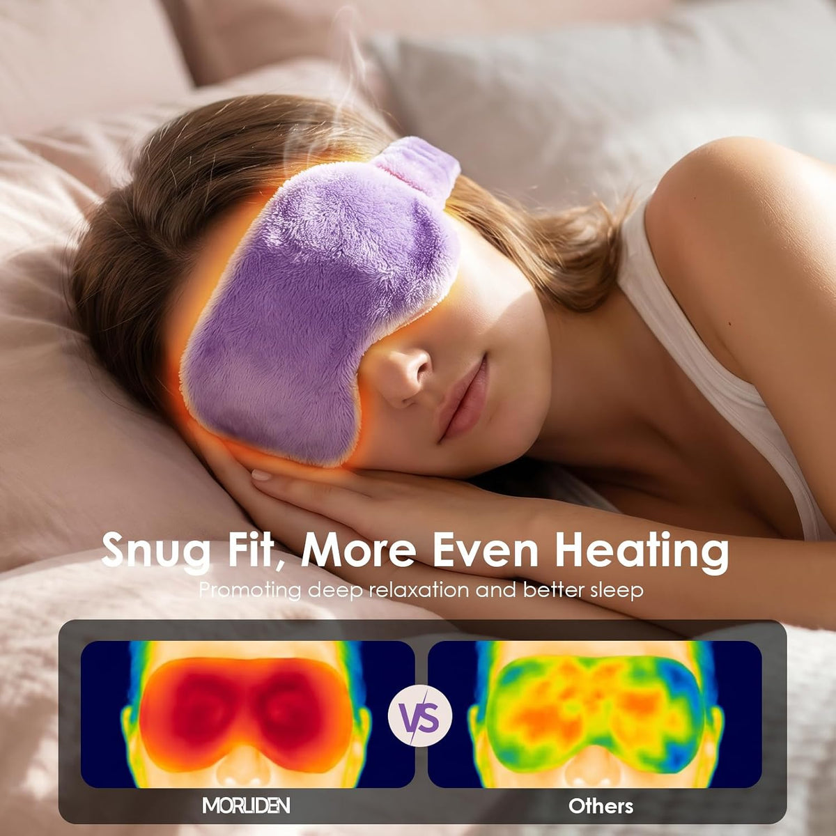 MORLIDEN Heated Eye Mask for Dry Eyes & Stye - Microwavable Warm Compress