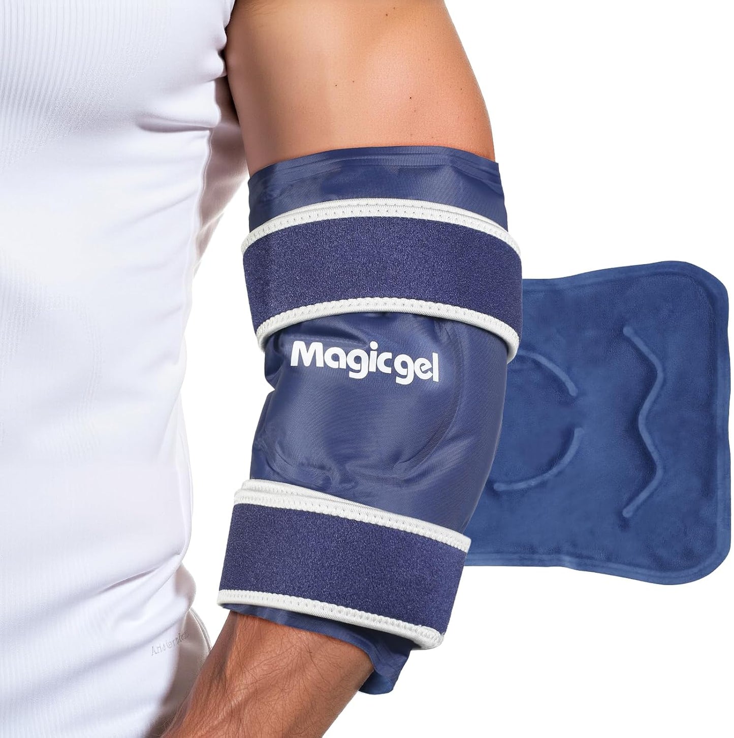 Magic Gel Elbow Ice Pack Wrap – Reusable Knee and Arm Sleeve - Hot & Cold Freeze Therapy Wrap for Targeted Areas – Compact Compression Fit for Knees, Calf, Joints, Tennis