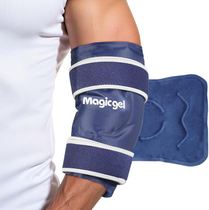 Magic Gel Elbow Ice Pack Wrap – Reusable Knee and Arm Sleeve - Hot & Cold Freeze Therapy Wrap for Targeted Areas – Compact Compression Fit for Knees, Calf, Joints, Tennis