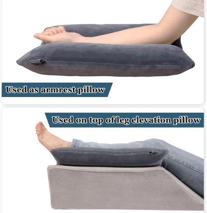 Arm Elevation Pillow Shredded Memory Foam Filled Arm Stabilizer Elevation Pillow for Swelling and Circulation Pain Relief for Shoulder Surgery and Leg Injury Washable Cover