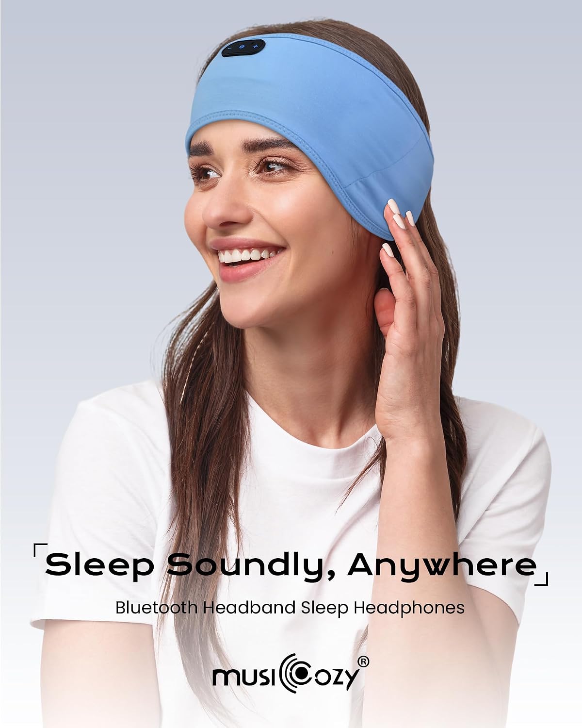 MUSICOZY Sleep Headphones Bamboo Bluetooth Headband for Side Sleepers