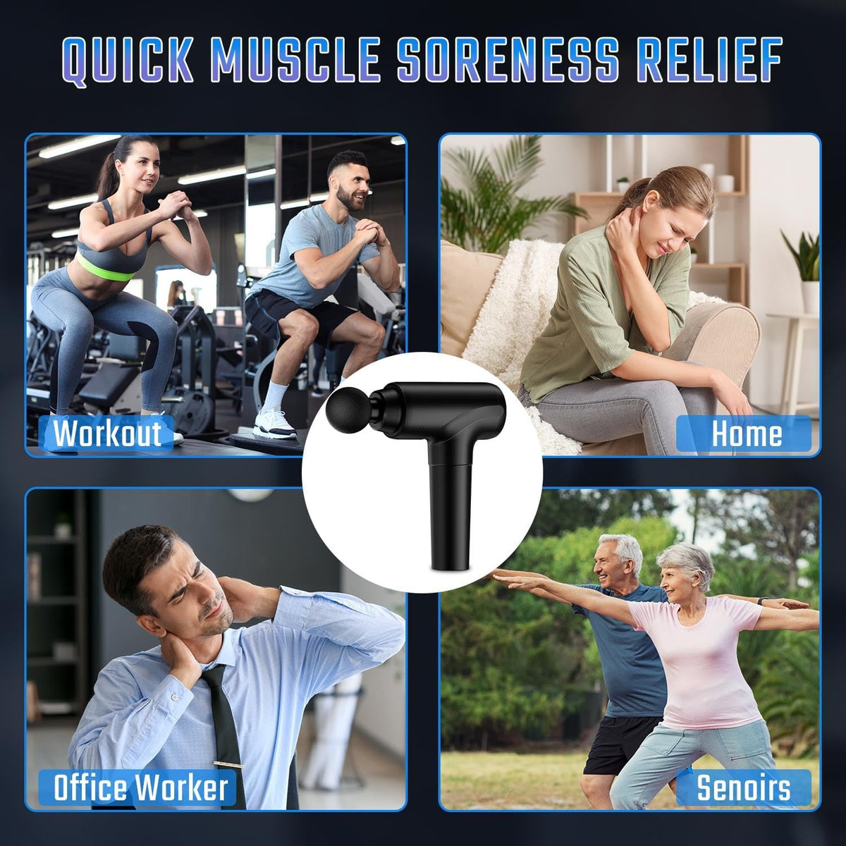 cotsoco Massage Gun Deep Tissue, Handheld Muscle Massager, Gifts for Men