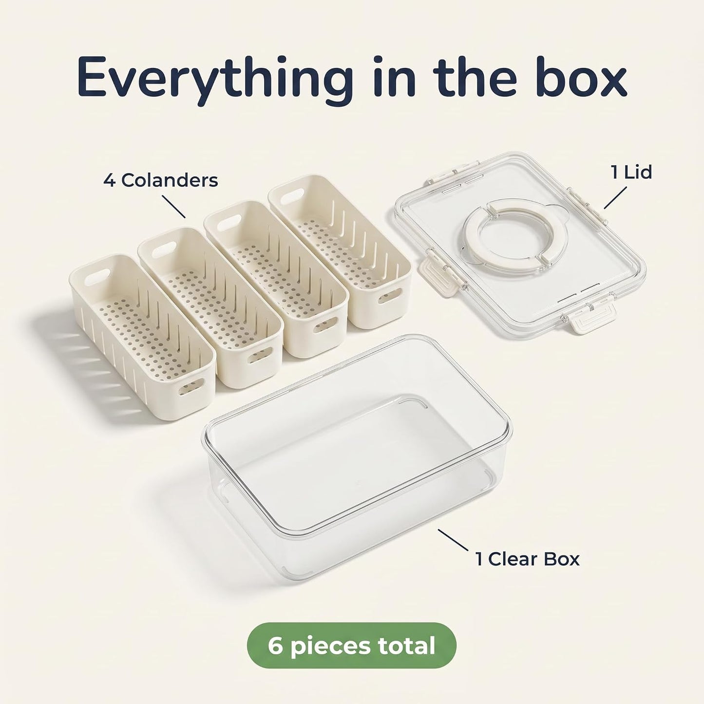 [Hand Wash Only] Salad Bar Containers for Fridge, Veggie Containers for Refrigerator, Salad Prep Containers for Fridge, Veggie Tray with Lid, Storage & Organizer for Fruit, Berry, Produce Keeper