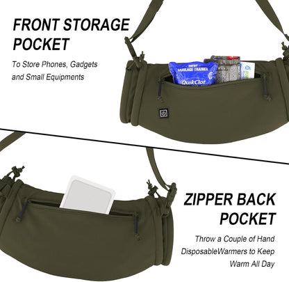 Tactical Hand Warmer,Portable Drop Hanger Waist Handwarmer Pouch for Hunting Golf Camping Fishing, Hiking, Football Winter Outdoor Field Survival.