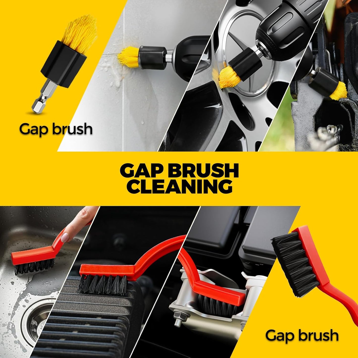 Holikme 22Pack Drill Brush Attachments Set,Scrub Pads & Sponge, Buffing Pads,Power Scrubber Brush,Car Polishing Pad Kit,Wax Applicator Pad,Car Cleaning Kit,Masonry Brushes,Cleaning Supplies | Buffing Sponges, Nylon Grout Tools, Microfiber Wax Pads, Tile
