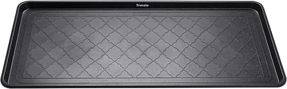 All Weather Boot Tray Extra Large 40"x20" - Brown Plastic Shoe Mat | Multi-purpose mudroom entryway tray with 1.25" raised edges - fits shoes, pet bowls & plants - 100% recycled polypropylene