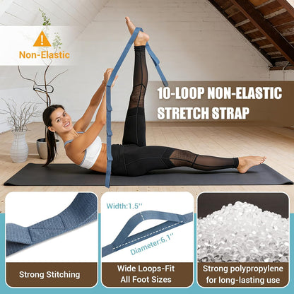 Slant Board Calf Stretch with Stretch Strap, 300 lb Portable Incline Board | Training Poster, Non-Slip Adjustable Wooden Calf Mobility Board for Calf Ankle Knees Achilles Physical Therapy Leg Exerciser