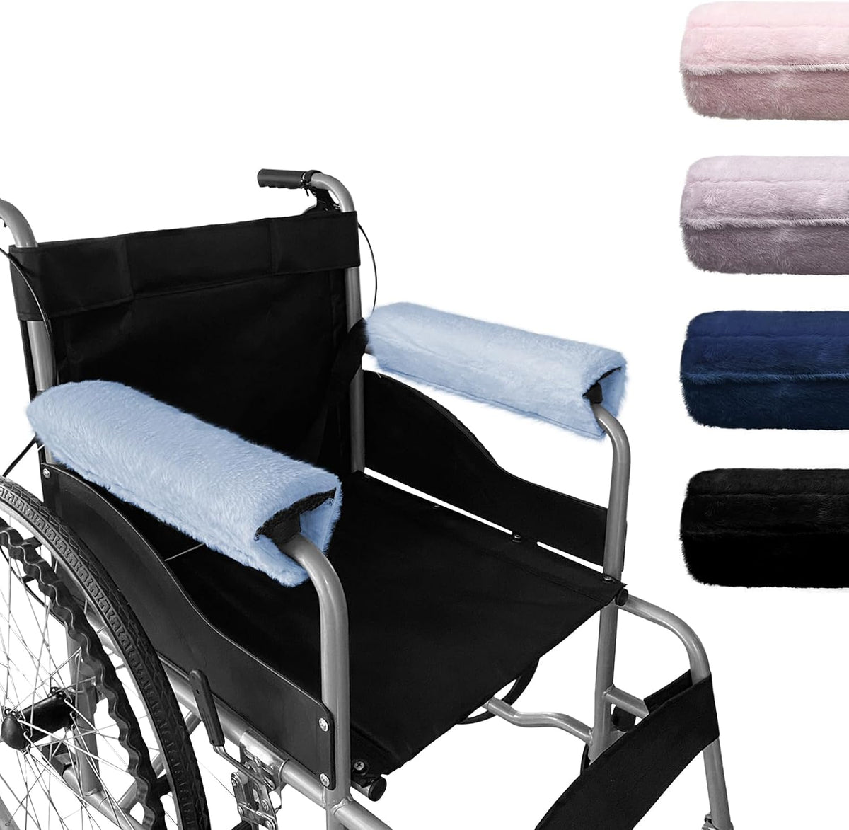SPRING SEAON Wheelchair Armrest Pads Covers Fuzzy Desk Chair Arm Pads Soft