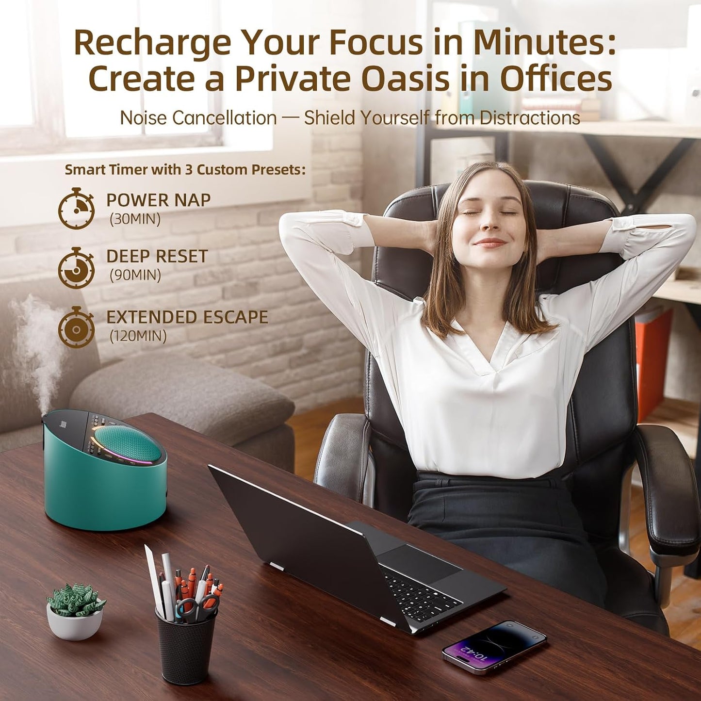 White Noise Machine & Night Light, 12W Powerful Sound Machine with 50+ Natural Sounds, Noise Masking for Snoring, Traffic &Office –Expandable with Aroma Diffuser & Schumann Resonance (Sold Separately)