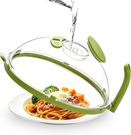 Microwave Splatter Cover with Water Steamer and Vent Hole, BPA-Free, 10.24"