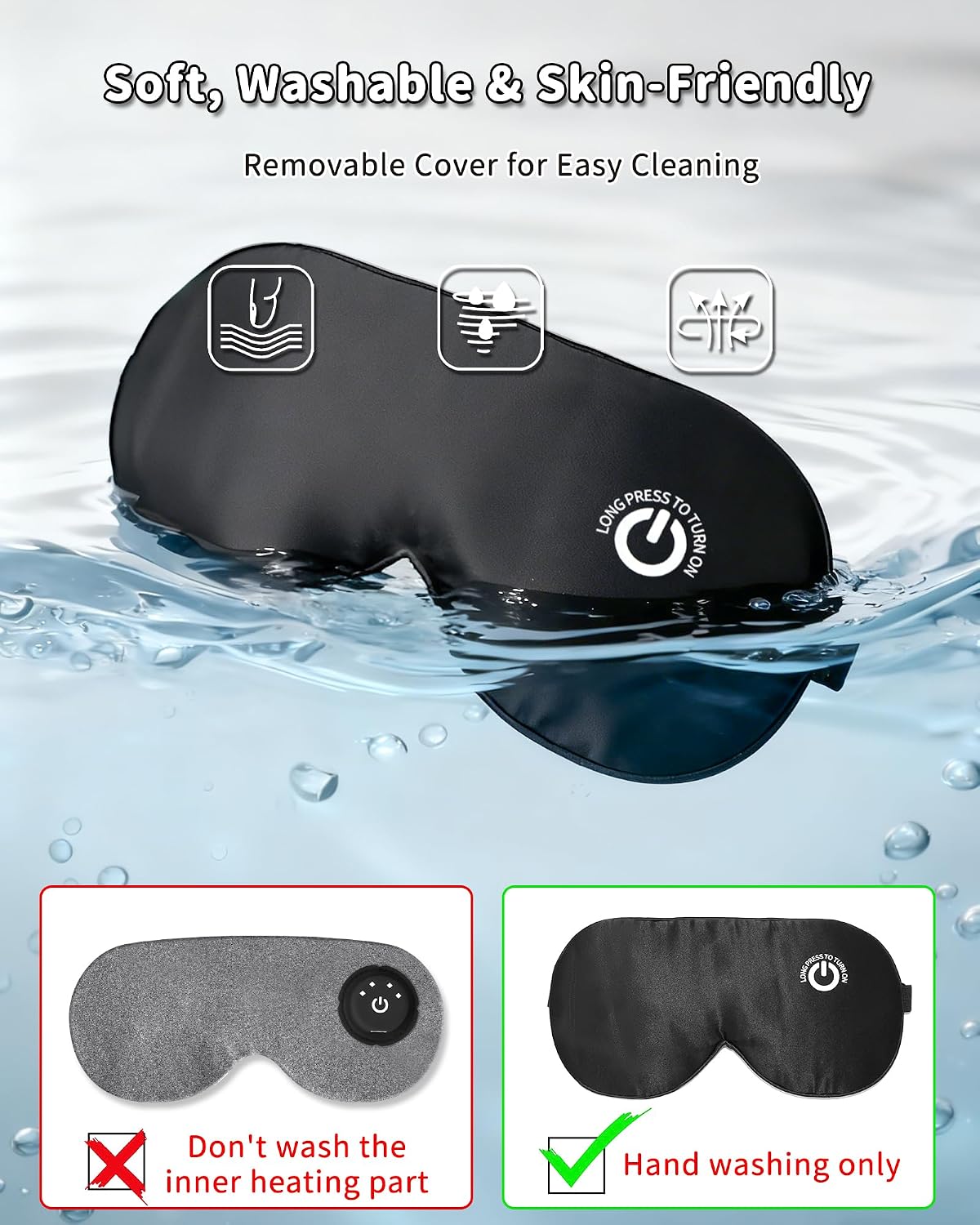 Heated Eye Mask for Dry Eyes, FSA-HSA Eligible, Cordless Rechargeable Warm Compress, 100% Mulberry Silk Removable Cover, 3 Heat Settings 95-131°F, 20-Min Auto-Off, USB-C, Stye & Sleep