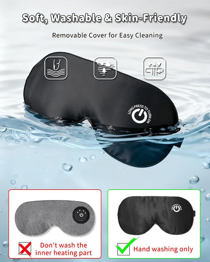 Heated Eye Mask for Dry Eyes, FSA-HSA Eligible, Cordless Rechargeable Warm Compress, 100% Mulberry Silk Removable Cover, 3 Heat Settings 95-131°F, 20-Min Auto-Off, USB-C, Stye & Sleep