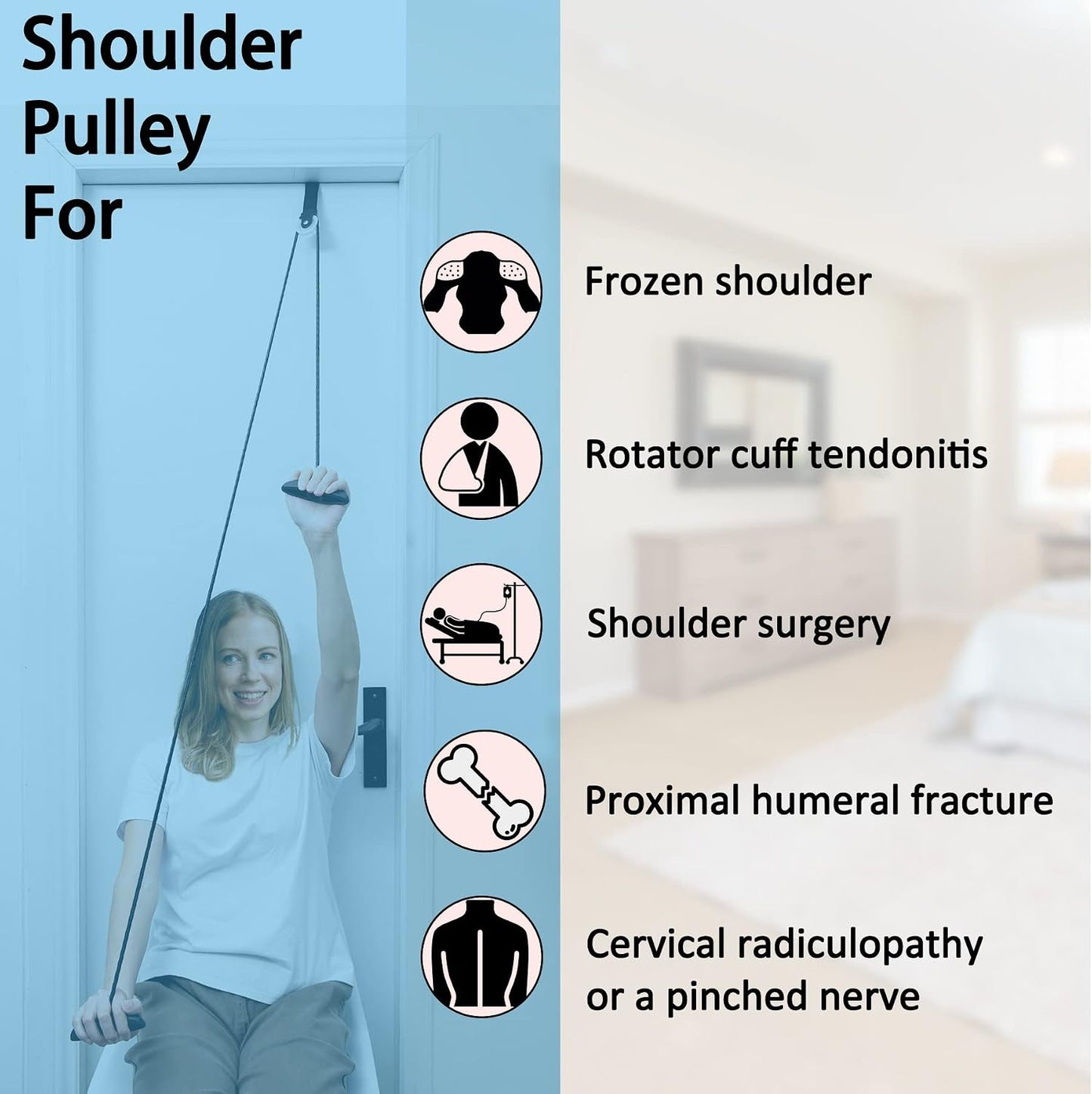 Shoulder Pulley Over The Door Physical Therapy System | Over-the-door exercise pulley designed for shoulder physical therapy exercises.