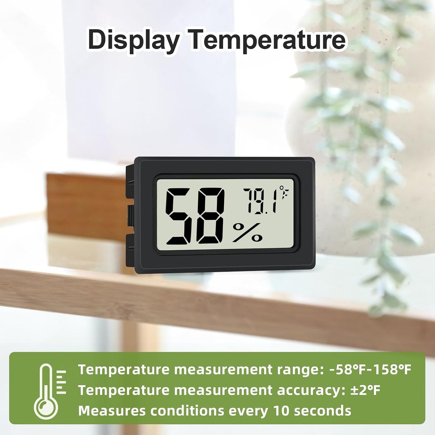 Humidity Meter Indoor Thermometer 6-Pack Mini Digital Thermometer Hygrometer Indoor Temperature Humidity Meters Gauge LCD Display Fahrenheit (℉) for Greenhouse, Reptile Tank, Cellar, Closet