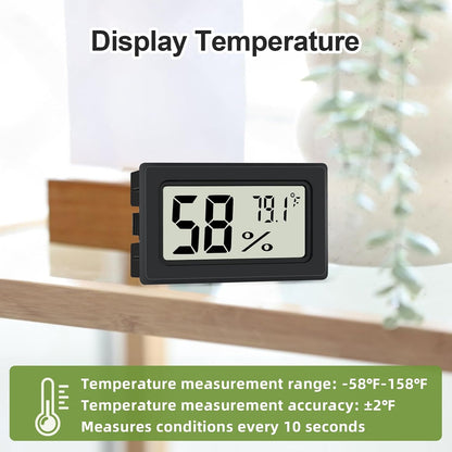 Humidity Meter Indoor Thermometer 6-Pack Mini Digital Thermometer Hygrometer Indoor Temperature Humidity Meters Gauge LCD Display Fahrenheit (℉) for Greenhouse, Reptile Tank, Cellar, Closet