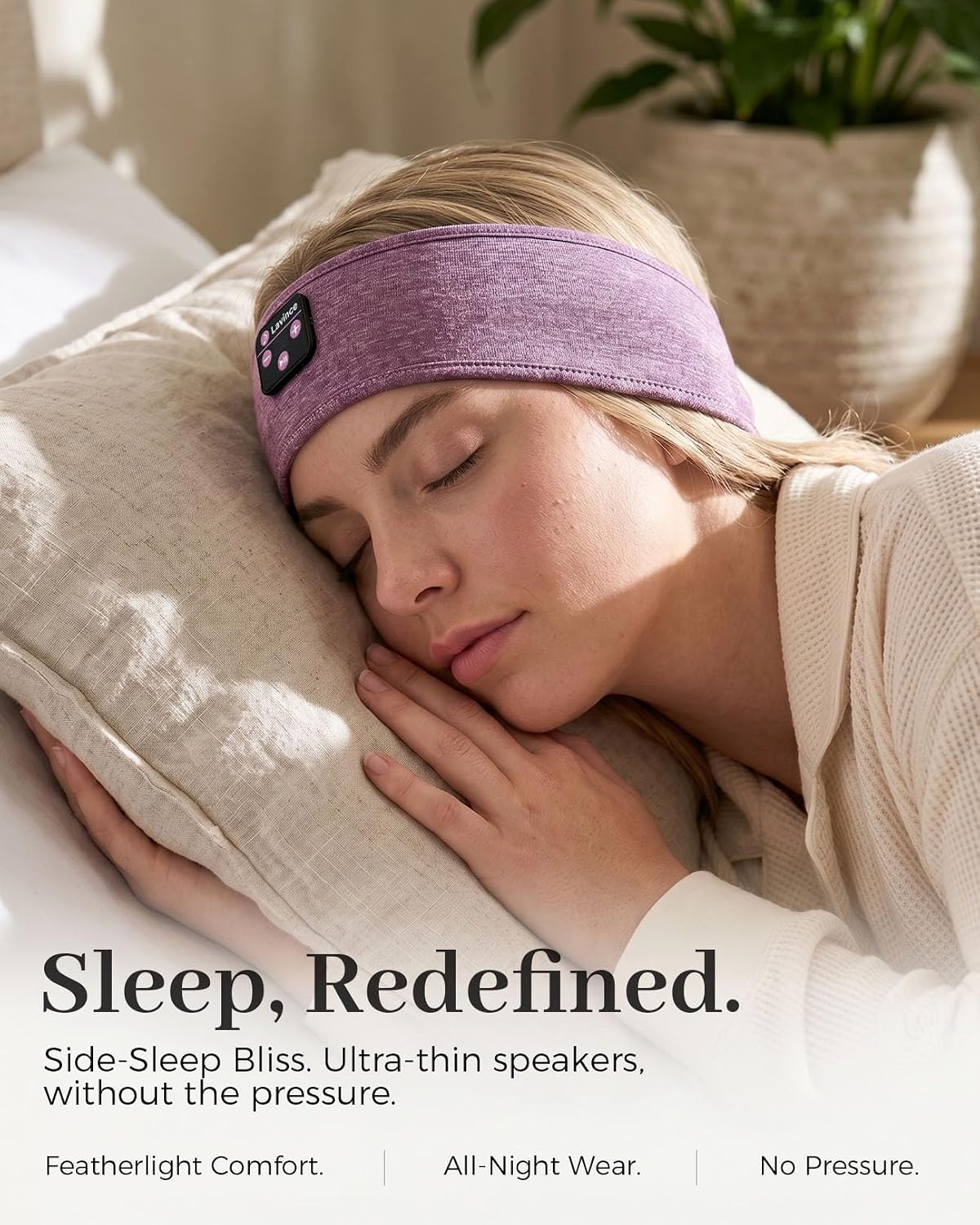 Sleep Headphones Headband, Bluetooth 5.4 Sleeping Headphones for Side Sleepers, Wireless Headband Headphones with Ultra-Thin Stereo Speakers for Sports, Workout, Travel, Meditation