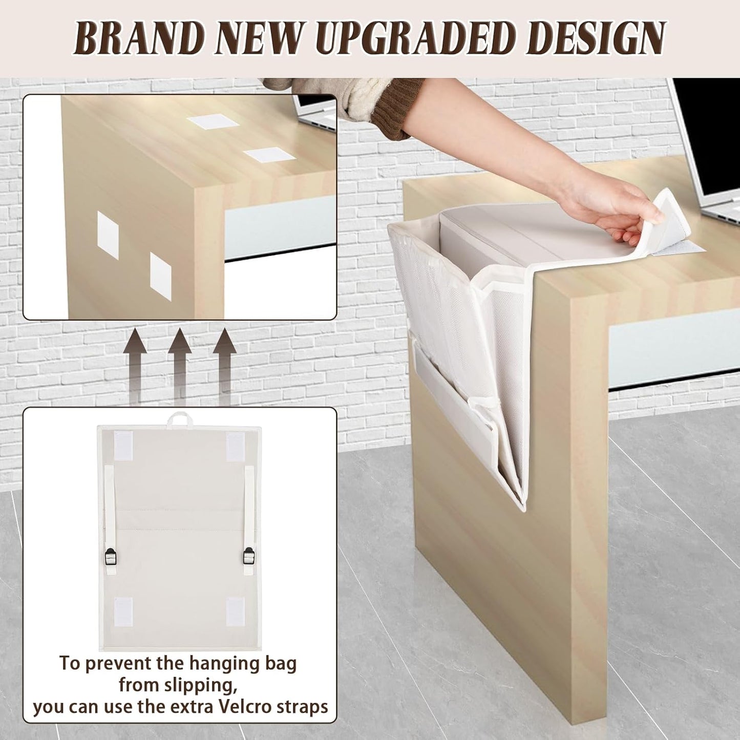 Bedside Caddy Organizer for Dorm Bed Rails with 7 Pockets, Gray | Bed Pockets Bedside Storage with Power Strip Holder & 2 Adjustable Straps for Home, College, Dorm, Hospital Bedside Organizer
