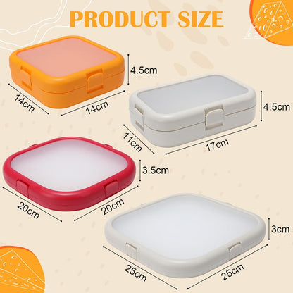 Nuogo 4 Pcs Silicone Food Storage Containers, Fruit Storage Box, Onion Keeper, Avocado Saver, Kitchen Organizers for Fridge, Fresh-keeping Design(Red, White,Orange,7.9 x 7.9 x 1.4 Inches)