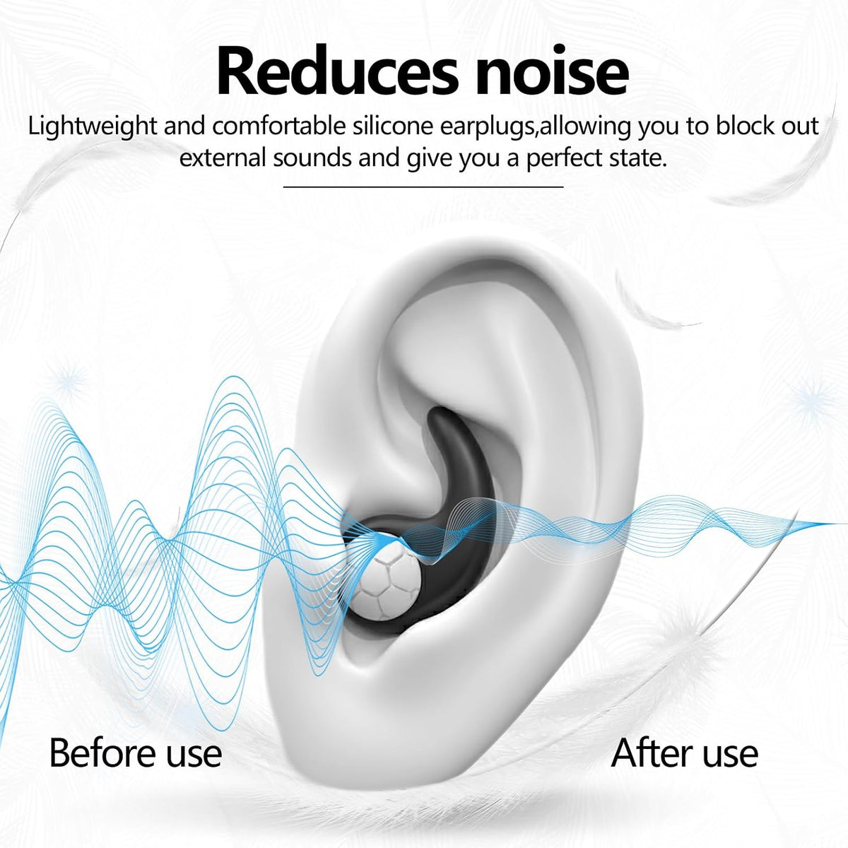 Noise Cancelling Ear plugs for Sleeping - Black Comfortable Reusable Silicone Earplugs for Sleep 24dB Noise Reduction Snoring and Studying Travel Concerts Hearing Protection with 3Tips and Storage Box