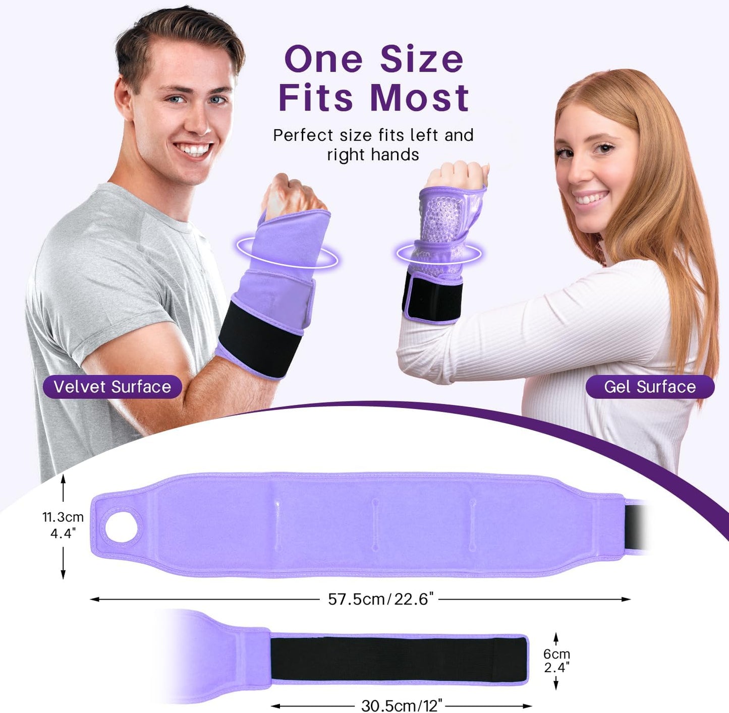 Wrist Ice Pack Wrap for Carpal Tunnel, Gel Ice Packs for Injuries Reusable | for Wrist Hand Foot Ankle Knee Leg Pain Relief, Hot Cold Compress Therapy Bandage Surgery Recovery Gifts Men Women