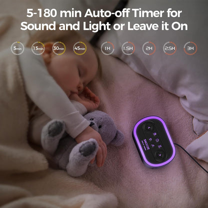 REACHER Digital Alarm Clock & White Noise Sound Machine for Bedroom