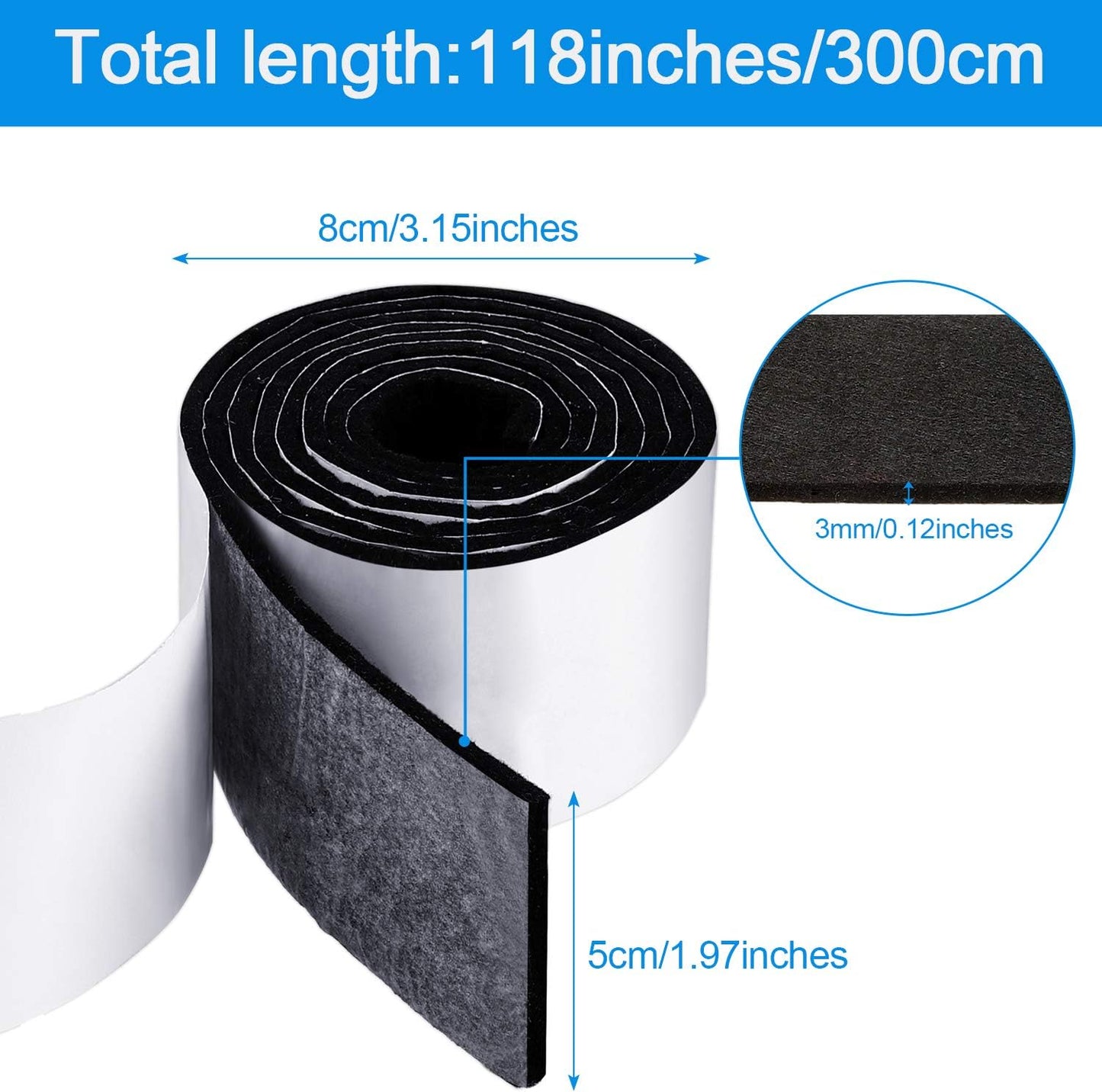 Shappy 2 Pcs Felt Strips with Adhesive Backing Felt Tape Roll Non Slip | 120 x 1 x 0.12 Inch,Linen,Self Adhesive,Cuttable Furniture Pads,for Protecting,Hardwood,Floors,Chairs,Wall